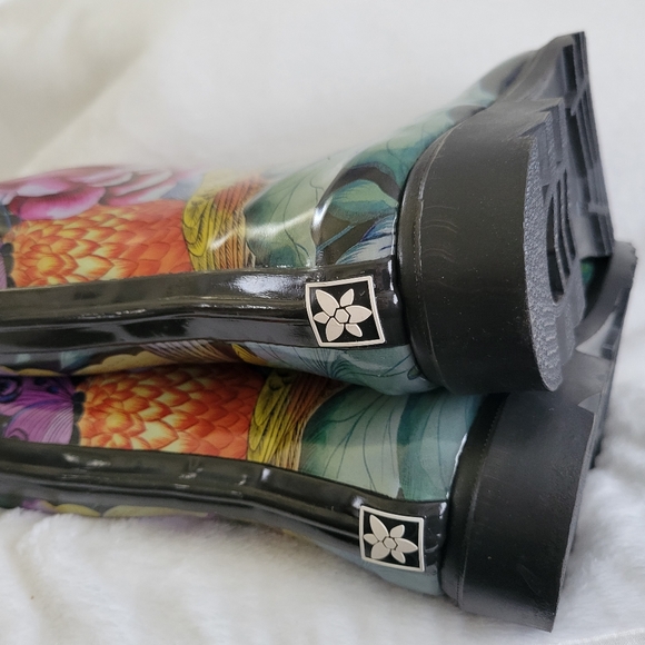 Anuschka Tall Rain Boots in Vintage Bouquet Size 9/10 - Picture 3 of 11